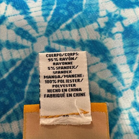 Ruby Rd. Womens Blouse Plus Size 1X Blue Tropical Pullover Poncho Style Top - Picture 7 of 7